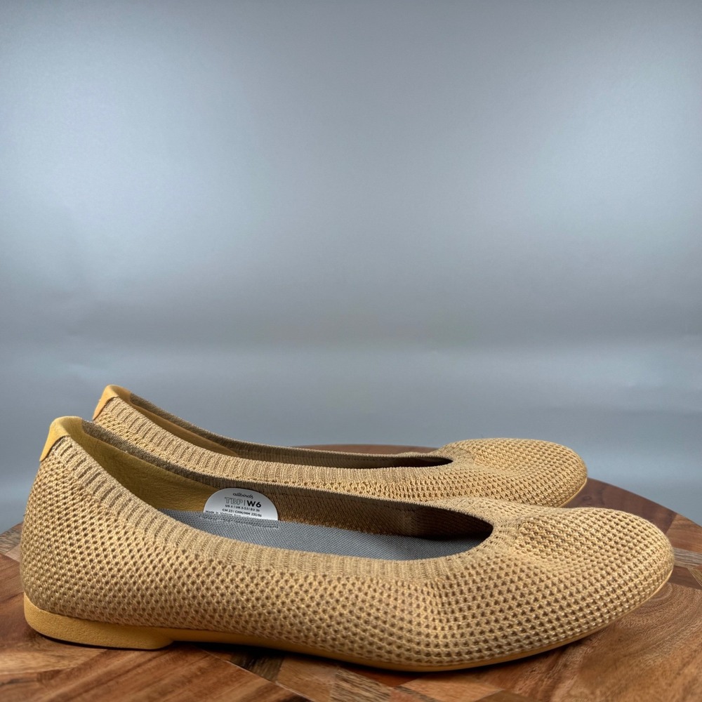 Allbirds Tree Breezers Honey Mustard Yellow Eucalyptus Ballet Flats W6 TBP